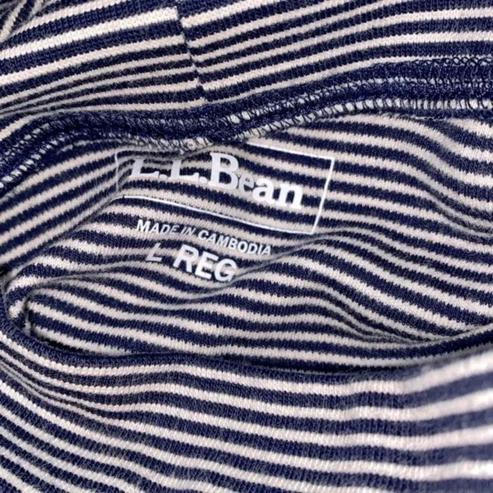 LL Bean striped turtleneck size large regular